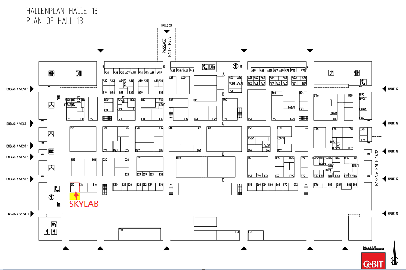 SKYLAB在CeBIT13号馆位置