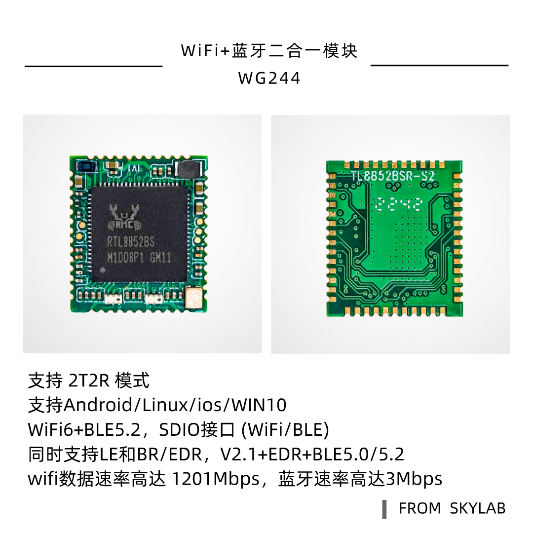 SDIO wifi6模块WG244可以实现哪些功能，SDIO接口wifi蓝牙二合一模块应用场景